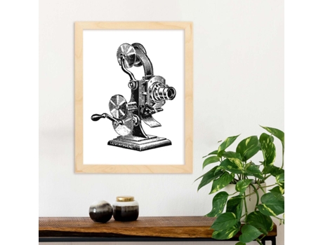 Póster NACNIC de Antiguo Proyector con Objetos Vintage.