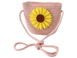 Mini bolso bandolera Neveance de paja tejida para niñas, estilo fresco con estampado de girasoles