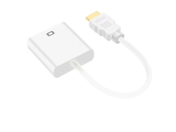 Cable Adaptador Hdmi A Vga, Convertidor Hdmi A Vga Chapado En Oro 1080p, Blanco