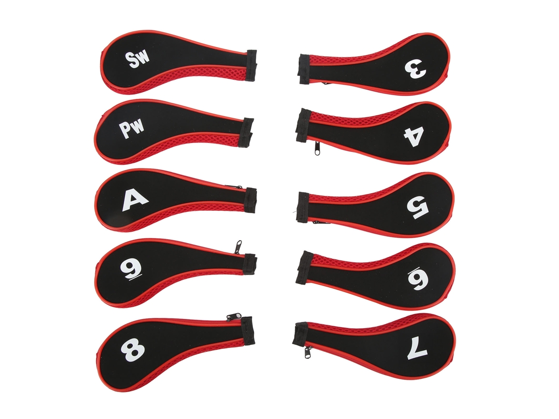 2026-10 Fundas Para Cabezas De Palos De Golf Neopreno Para Woods Y Hierros Para Amantes Del Golf Rojo