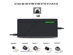 Cargador de batería de iones de litio de 36 V, 84 V, 5 A/2 A para bicicletas eléctricas y scooters Vayotoy