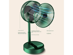 Ventilador USB inalámbrico portátil y plegable de 3 velocidades y 2000 mAh.