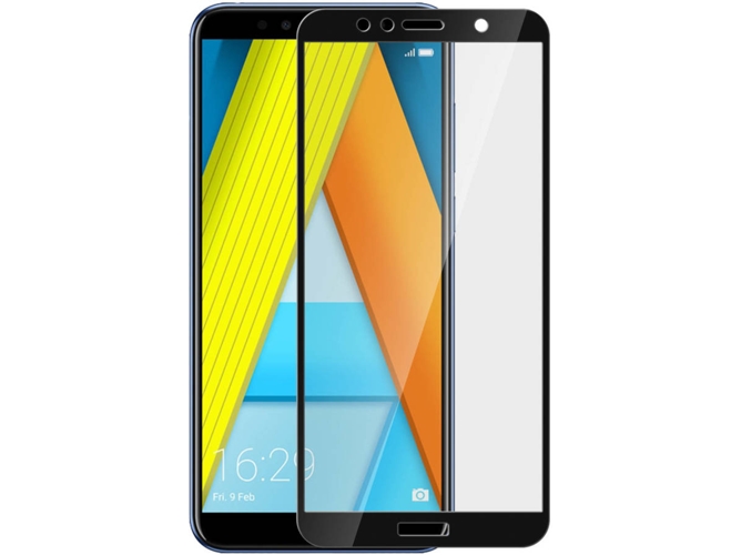 Protector de Cristal Templado AVIZAR Honor 7A, Huawei Y6 2018 Negro