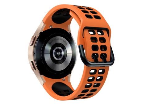 Correa de Silicona bicolor con hebilla de doble orificio para Samsung Galaxy Watch 5 40mm/44mm/5 Pro 45mm - naranja/negro