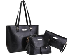 Juego De 4 Bolsos Tote Con Monederos De Piel Sintética.