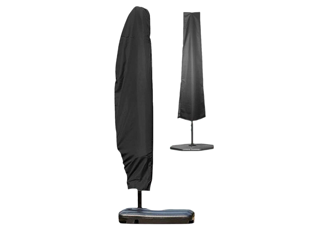 HYMNORA Funda impermeable para sombrillas de patio, con cordón y cremallera, tela Oxford duradera y fácil de limpiar, protección transpirable y resistente al 