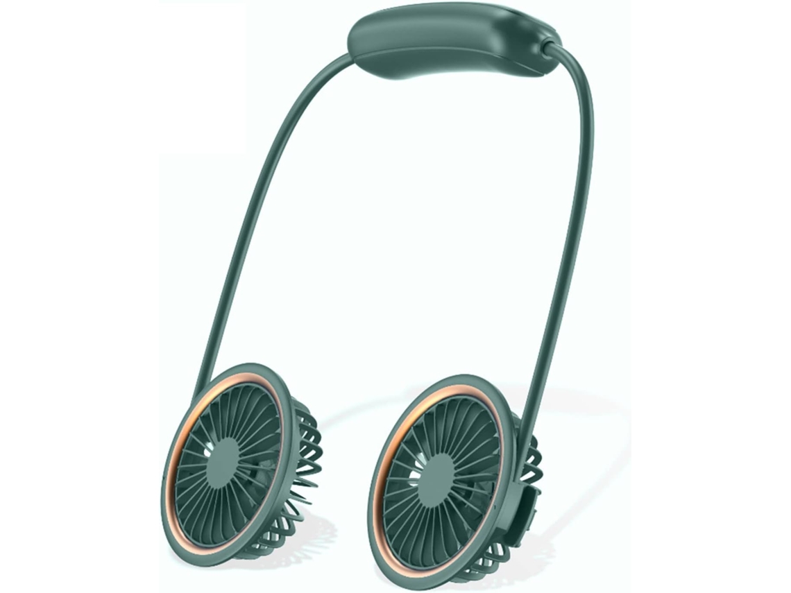 Ventilador De Cuello Portátil Mini Ventilador Escritorio Recargable Por Usb Con 3 Velocidades Y Luz