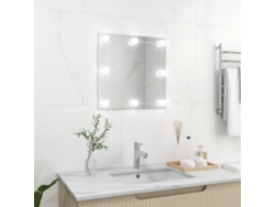Espejo de Pared con Luces Led Cristal Cuadrado