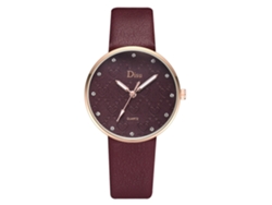 Reloj De Cuarzo Informal Para Mujer, Estilo Retro, Con Correa De Piel Sintética Roja.