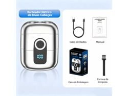 Afeitadora eléctrica portátil compatible con cabezal magnético doble, pantalla digital, recargable por USB, ideal para viajes y uso diario STELASPLEN