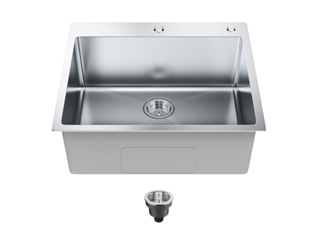 VEVOR Fregadero de cocina de acero inoxidable bajo encimera 1 seno 63,5x55,8 cm