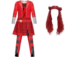 Disfraz De Princesa Roja Para Niñas Con Peluca Para Saltar, Disfraz Infantil Para Fiestas.