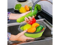 Coladores plegables de silicona, 2 unidades, para frutas, verduras y pasta, colador de cocina plegable multifuncional.