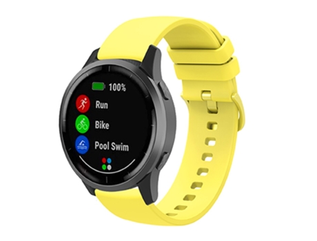 Correa de Silicona 20mm ajustable para Samsung Galaxy Watch Active/Active2 44mm/40mm/Watch3 41mm - amarillo