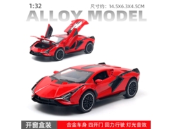 Coche De Juguete A Escala 1/32, Fabricado En Metal Fundido A Presión, Con Puertas Que Se Abren, Luces Y Música. Un Coche De Juguete Para Niños.
