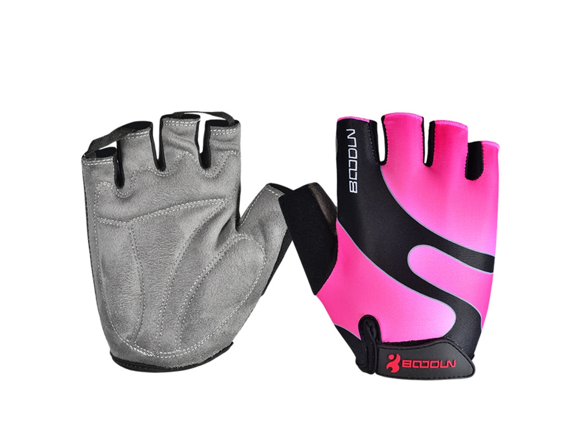 Luvas de ciclismo unissex MDUG de meio dedo, antiderrapantes, com proteção solar (rosa g)