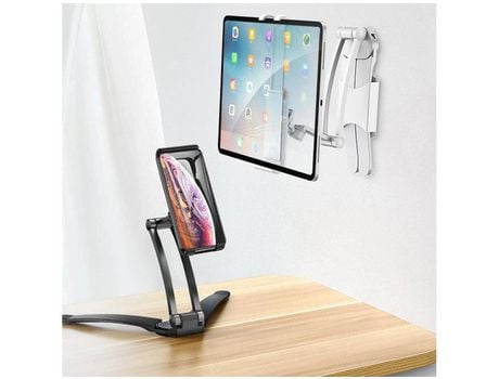 Soporte de escritorio y pared para teléfono/tableta blanco