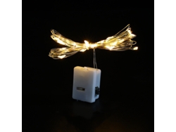 Guirnalda De Luces Led (luz Cálida, 2 M/20 Cuentas Led). Funciona Con Pilas, 3 Modos De Parpadeo. Incluye Pilas.