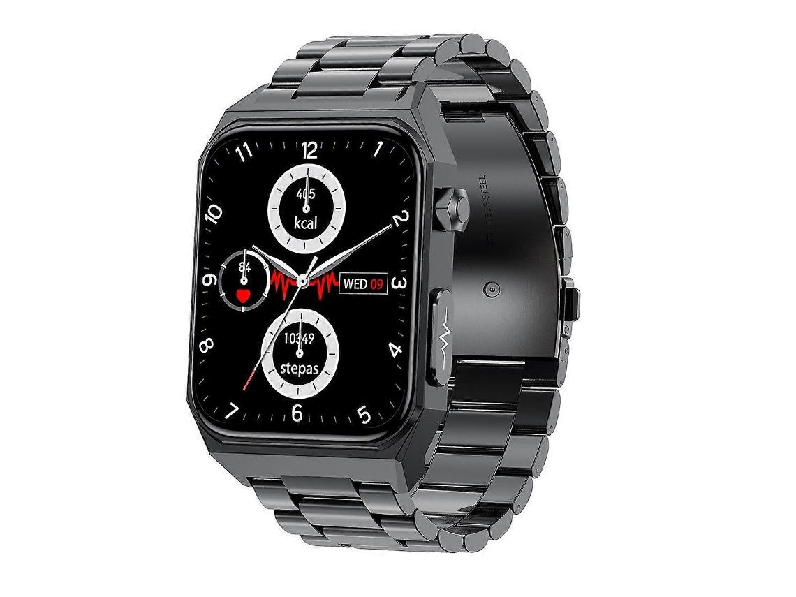Reloj inteligente E530 de 1,91 pulgadas con correa de acero resistente al agua IP68, compatible con ECG y medición no invasiva de glucosa en sangre. Ly Ebike