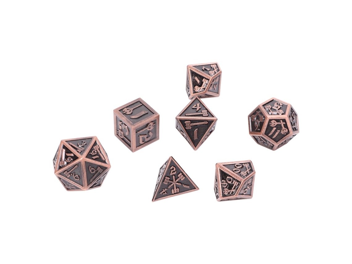 Juego De 7 Dados Poliédricos De Metal Para Juegos De Rol Y De Mesa, Estilo Exquisito Y Duradero.