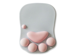 Alfombrilla De Ratón Para Oficina Con Reposamuñecas, Bonito Diseño De Huella De Gato (gris)