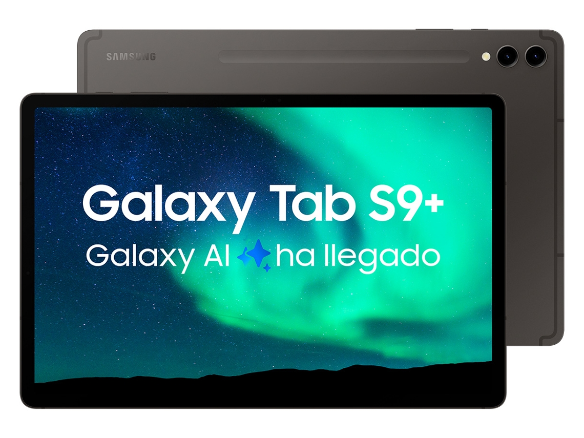 Tablet SAMSUNG Galaxy Tab S9+ (12.4'' - 256 GB - 12 GB RAM - Wi-Fi+5G - Gris)