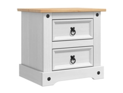 Mesita de noche blanca con cajón, 53 x 39 x 47 cm, MAISON EXCLUSIVE