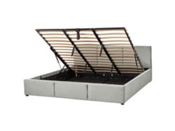 Cama con almacenaje BELIANI Bousse de Terciopelo Gris 191x219x79
