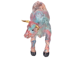 Escultura De Toro De Resina Al Estilo De La Pintura Al Óleo, Decorativa Para El Hogar Y Como Regalo.