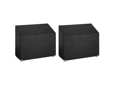 Fundas bancos jardín 2 Un 8 ojales polietileno 160x70x70-88 cm VIDAXL