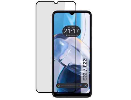 Protector Cristal Templado Completo 5D Full Glue Negro Motorola Moto E22 / E22I Vidrio TUMUNDOSMARTPHONE