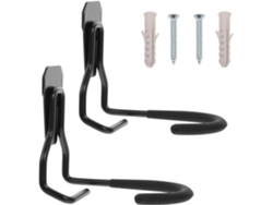 Ganchos Pared Metal Negro Bicicletas 2 Piezas Soporte Resistente Almacenamiento Práctico Ahorra Espacio Garaje