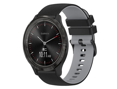 Correa De Reloj Inteligente Para Garminmove 3, Banda De Reloj De Silicona A Cuadros De Dos Colores, Negro Y Gris, 20Mm VENISYMLIS