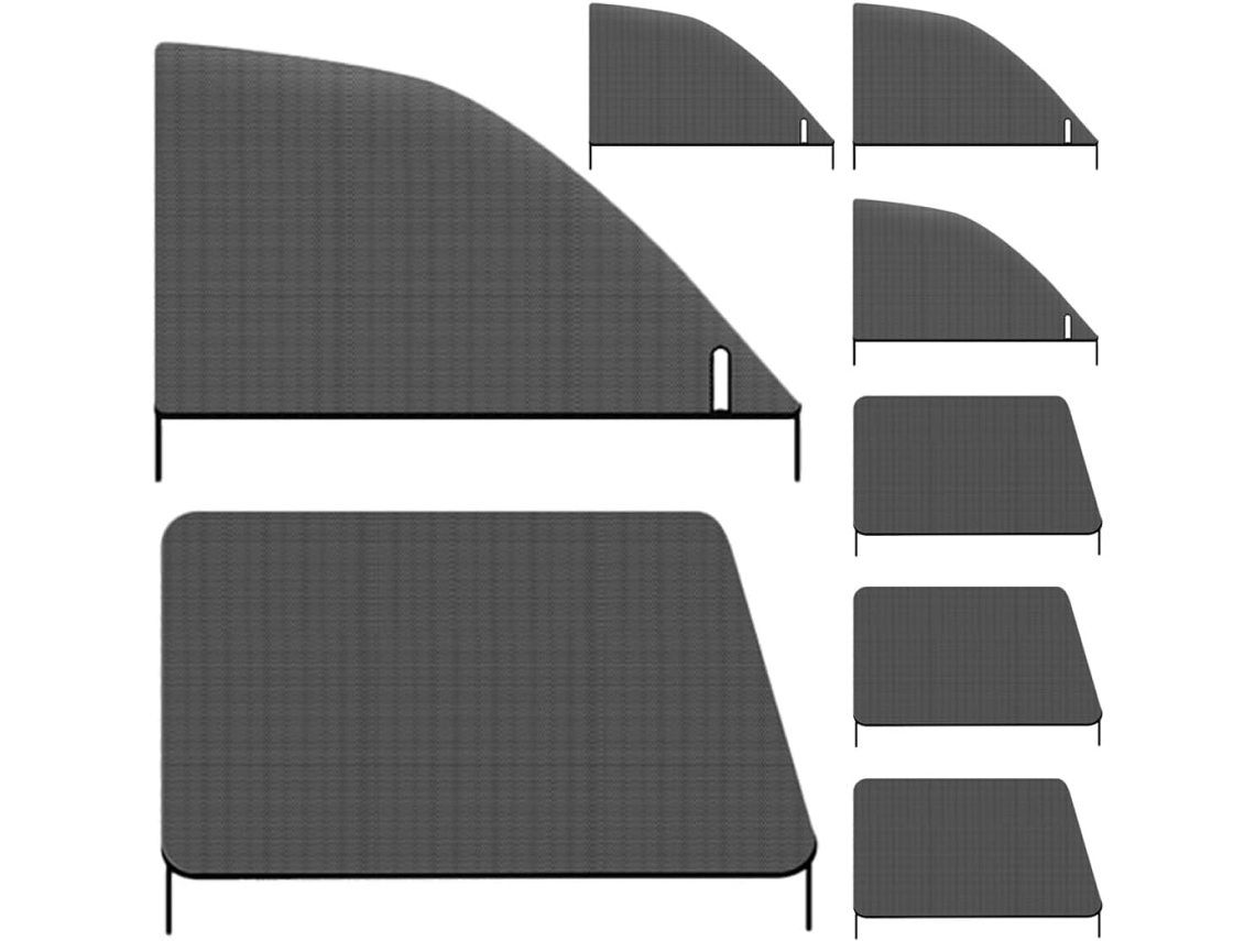 Parasoles Y Protectores Interiores De Malla Negra, 4 Pares, Con Protección Uv Para Ventanas De Coche.