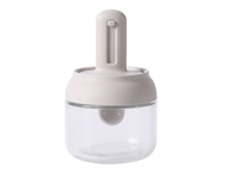 Tarro Para Especias Con Cuchara Retráctil, De Vidrio Transparente, Para Guardar Condimentos En La Cocina.