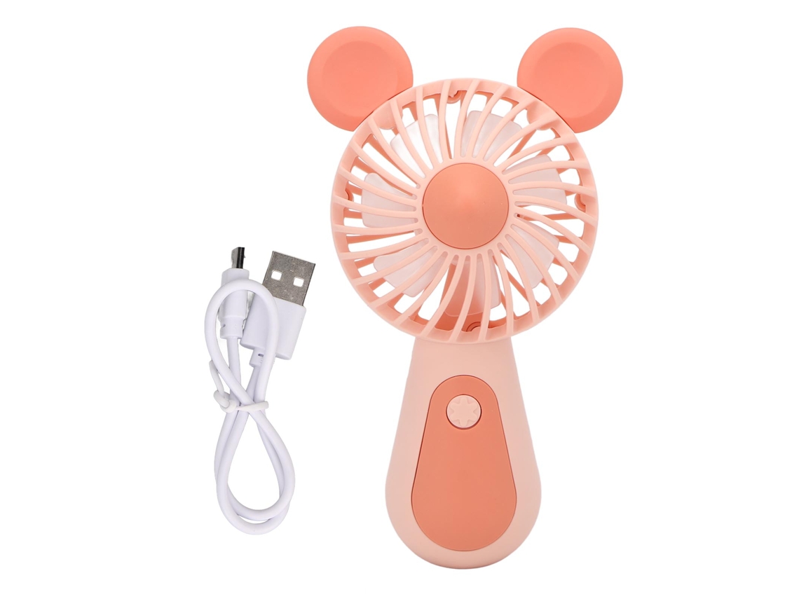 Ventilador Portátil Recargable De Forma De Ratón Con 2 Niveles De Ajuste Ergonómico Y Ahorro De Energía Mini Para Viajes Al Aire Libre Rosa