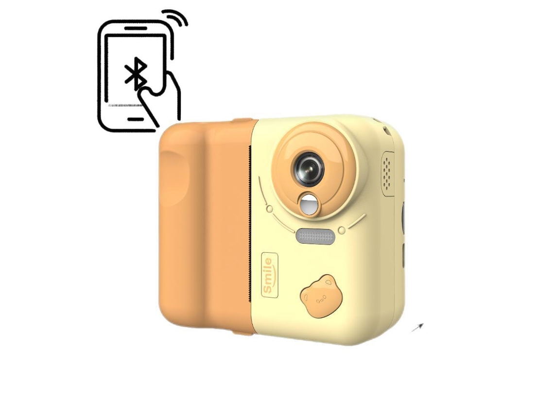 Cámara Polaroid Kids con impresión en amarillo (con impresión mediante aplicación, tarjeta de memoria de 16 GB)