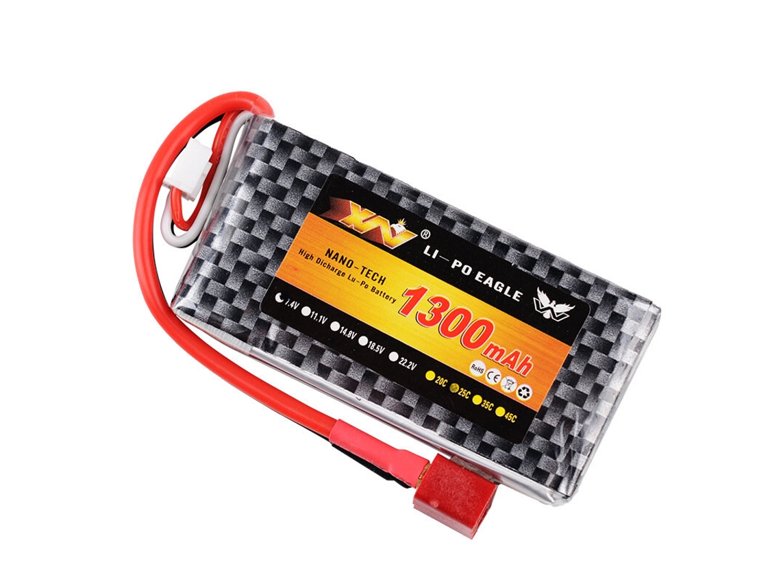 Batería Lipo XW de 1300 mAh, 7,4 V, 25 C, 2 s, Tsmjstxt30xt60, para dron RC