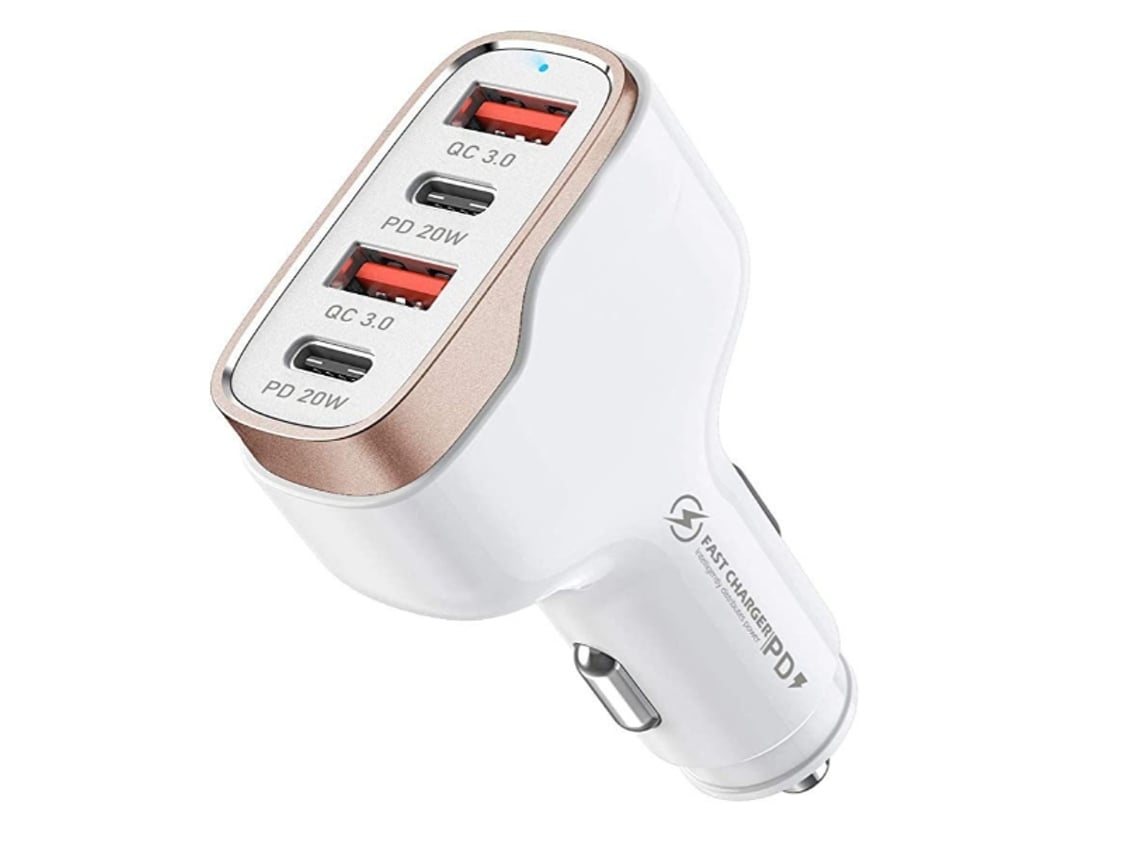 Cargador Carro Rápido Usb-C Portas YEMAESRE Blanco