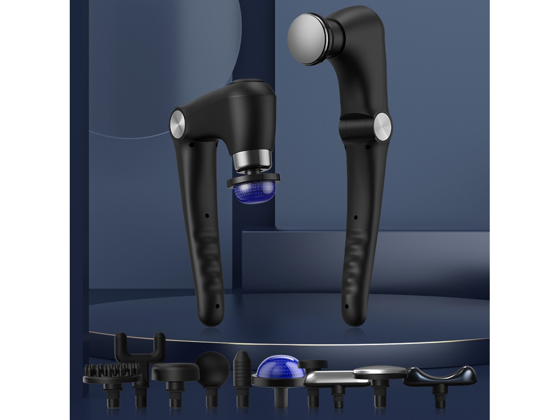 Pistola De Masaje Facial Plegable Y Recargable Por Usb Con Nueve Niveles De Intensidad Y Ángulo Ajustable Compacta, Recargable Y Fácil De U
