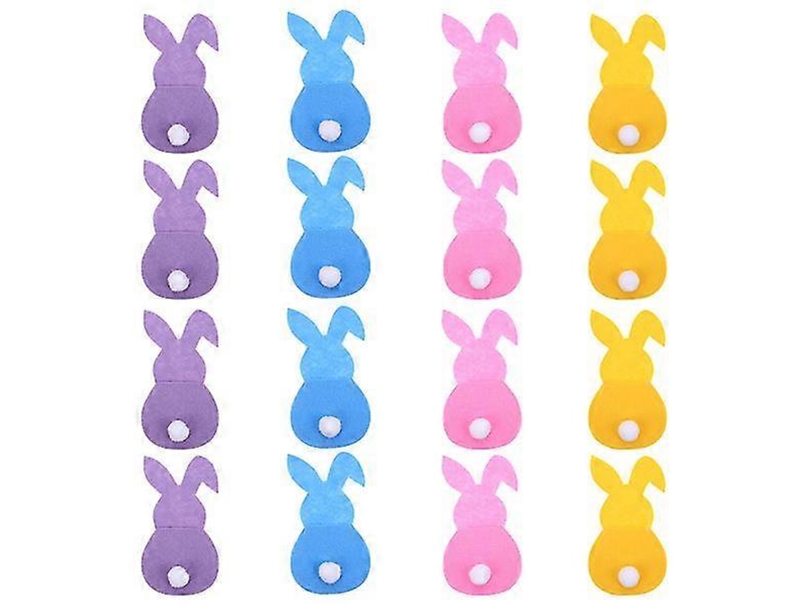 Juego de 16 adorables bolsas para cubiertos con diseño de conejo, ideales para guardar tenedores y cortadores. Nostalgia88