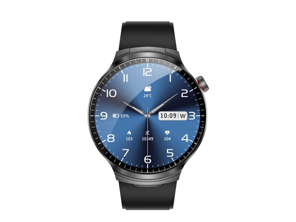 Smartwatch 2 en 1 con pantalla redonda de 1,85 pulgadas y tecnología Bluetooth. (negro)