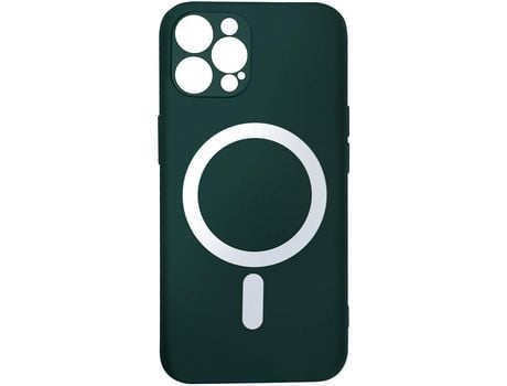 Carcasa MagSafe para iPhone 12 Pro Max Mate Bordes Altos Verde oscuro AVIZAR
