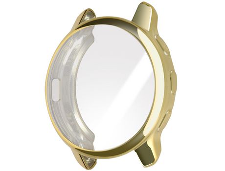 Carcasa para Garmin Venu 2 Plus Silicona Flexible Transparente Contorno Dorado AVIZAR