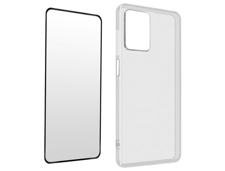 Carcasa para Motorola Moto G53 / G13 / G23 Silicona Cristal 9H Contorno Negro AVIZAR