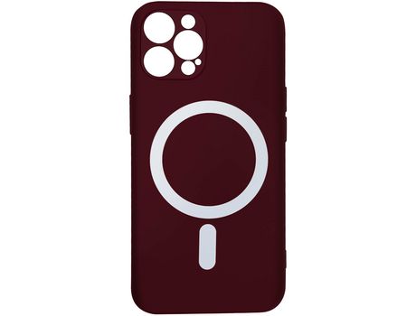 Carcasa MagSafe para iPhone 12 Pro Soft Touch Mate Bordes Altos Rojo burdeos AVIZAR