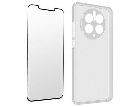 Carcasa para Huawei Mate 50 Pro Silicona Cristal Templado 9H Contorno Negro AVIZAR