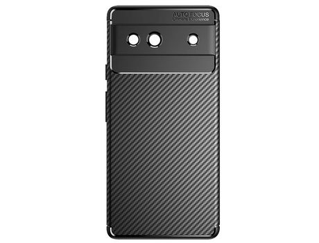 Carcasa Google Pixel 7A Silicona Flexible Diseño Efecto Fibra Carbono Negro AVIZAR