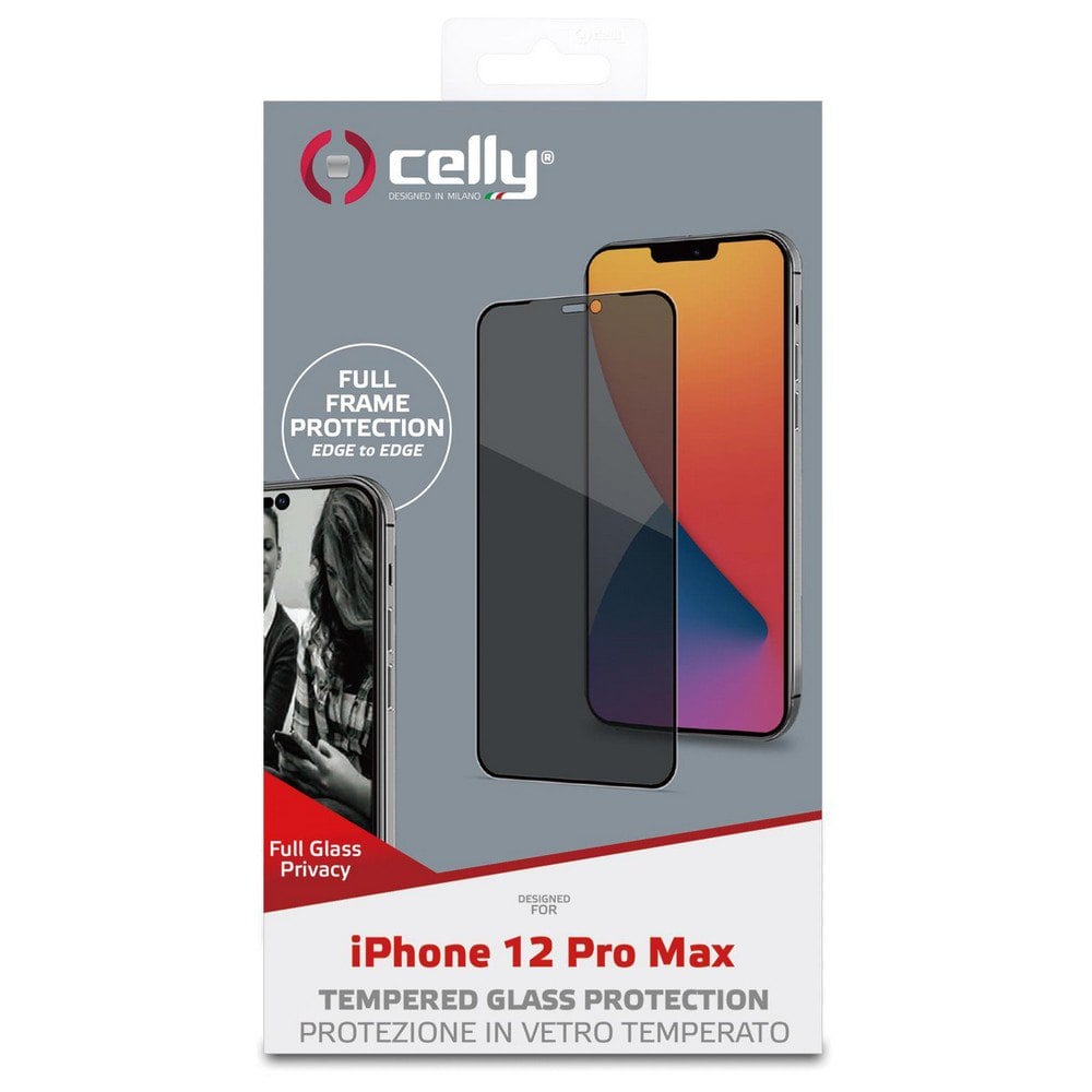 Protector de Pantalla CELLY Iphone 12 Pro Max Privacy Full Frame Tempered  Glass Protection