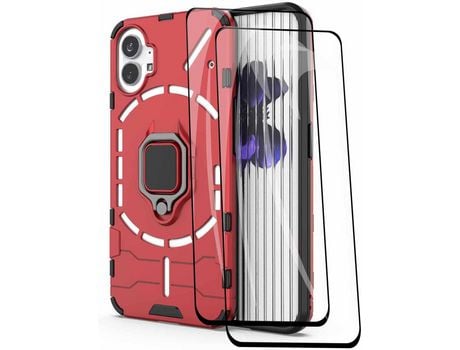 Carcasa + 2 Protectores de Pantalla de Vidrio Templado para Nothing Phone 1 HONGWE.